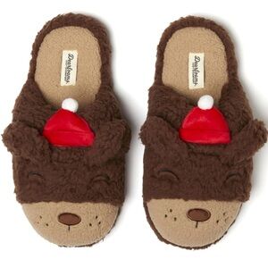 Dearfoams Cozy Comfort Unisex Critter Snowbear Scuff Slippers NWT